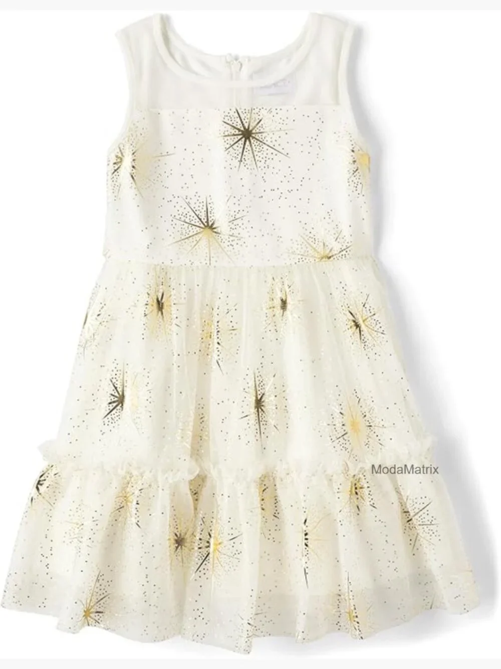 Girls Sleeveless Tiered A-Line Occasion Dress with Loose Fit